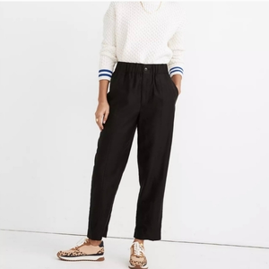 Madewell Tapered Huston pull on crop pants black NWT‎